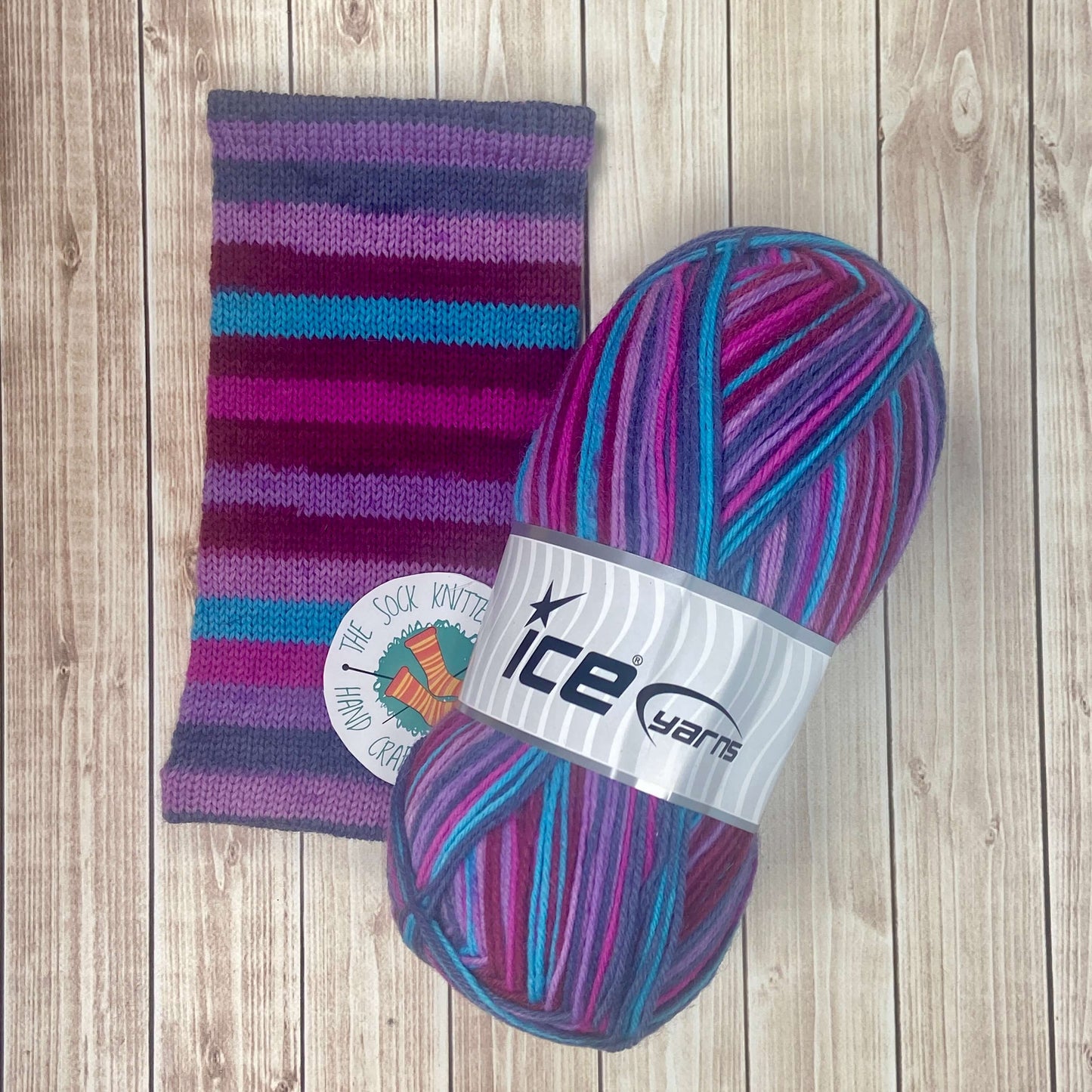 Print sock yarn in purple and bue by Ice Yarns - The Sock Knittery