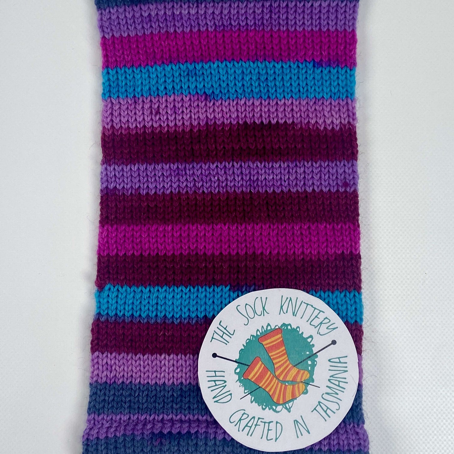 Ice sock yarn - purple - maroon -turquoise fuchsia - The Sock Knittery