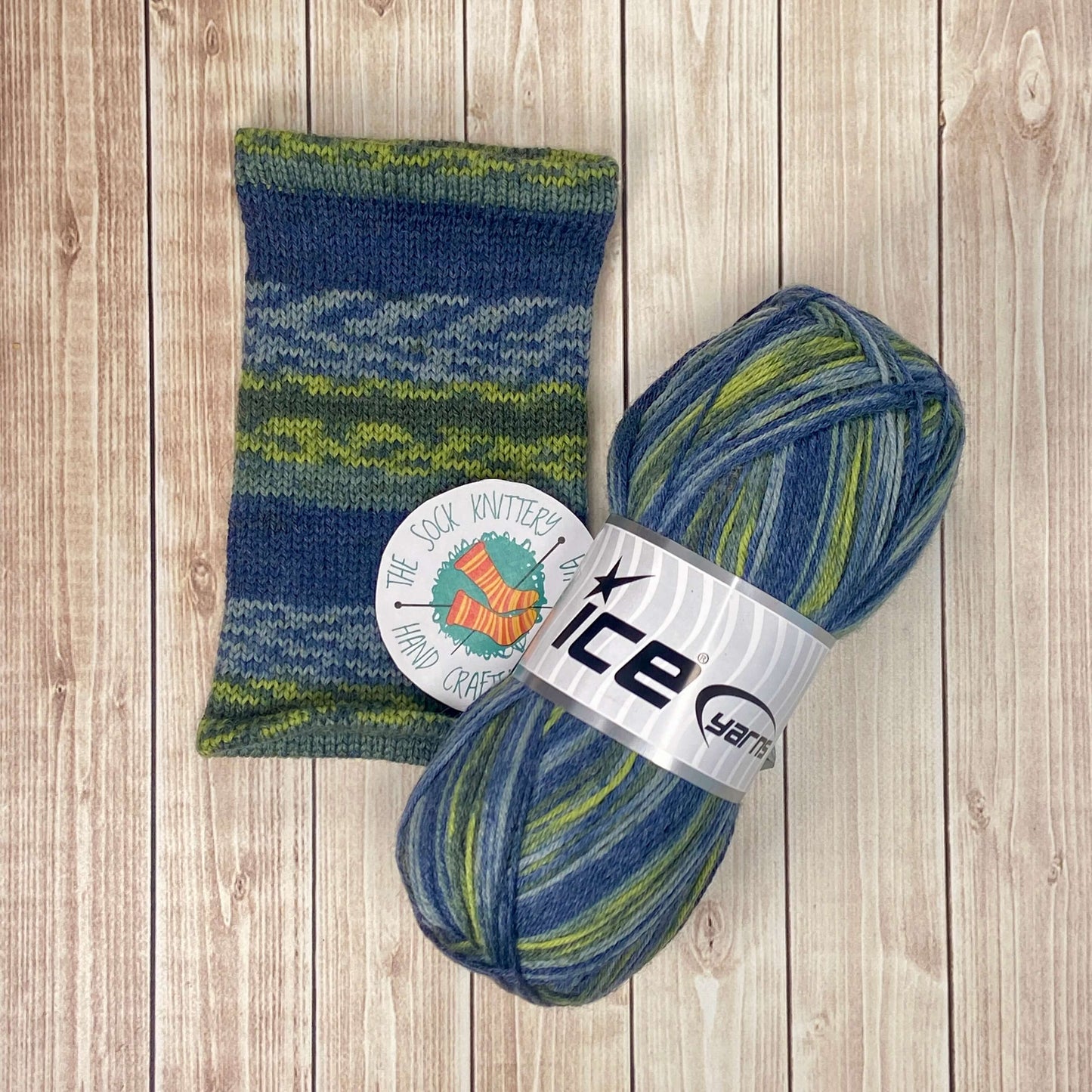 Sock yarn in blue and green shades by Ice Yarns - The Sock Knittery