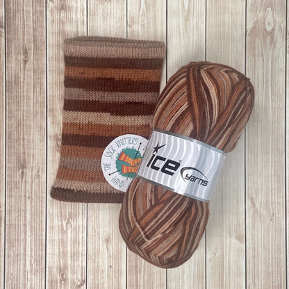 Print Socks - brown shades, camel - sock yarn by Ice Yarns