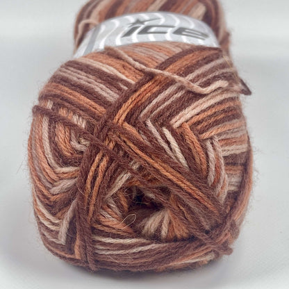 Ball of Ice Yarns sock yarn in brown shades - The Sock Knittery